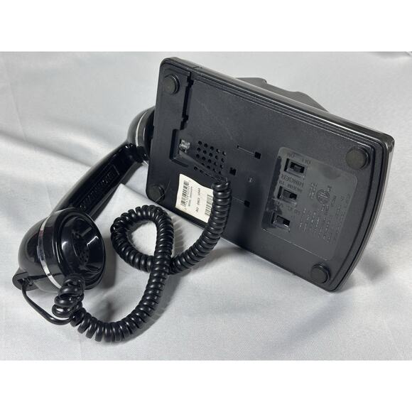 Vintage Metropolis Style Desk Phone Push Button Retro Style Black and Silver - Picture 7 of 7